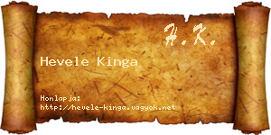 Hevele Kinga névjegykártya